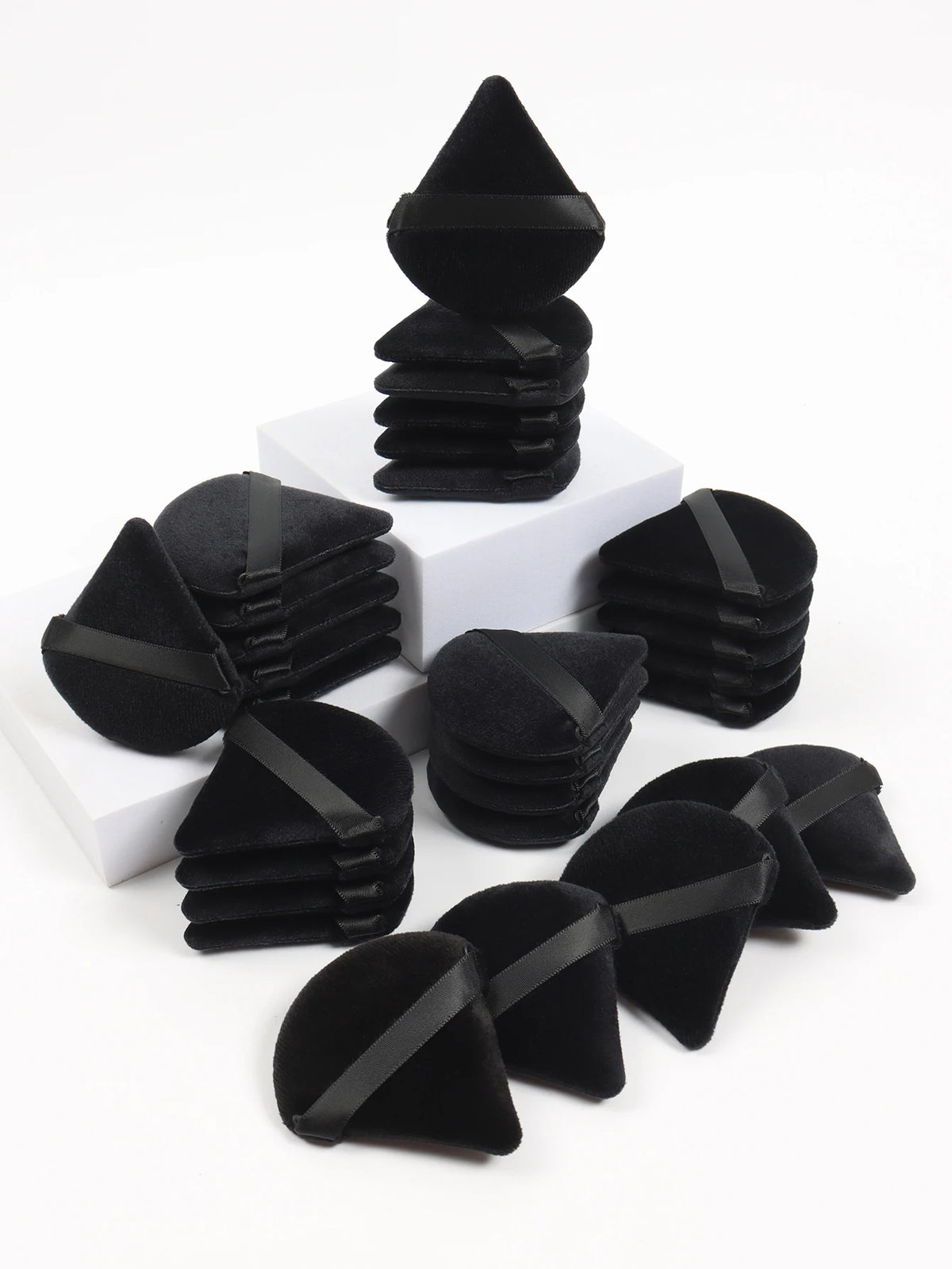 Black Triangle Velvet Powder Puff | Foundation Makeup Sponge Makeup Powder Puff QXL 30Piece