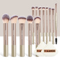 MAANGE 15-Pc Synthetic Makeup Brush Set & Air Cushion Puffs Makeup Brush Set QXL Gold