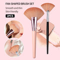 KOSSHOW 2-Pack Fan Makeup Brushes | Highlighter & Blush Set Fan Makeup Brush Set QXL MULTI
