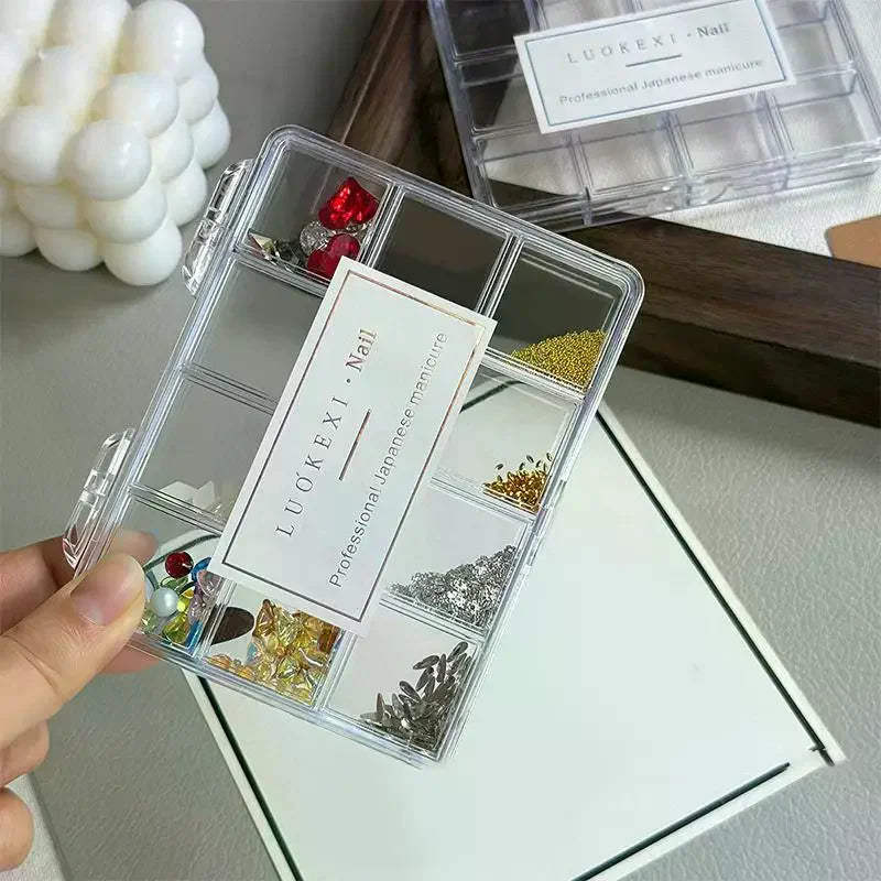 Clear Acrylic Nail Art Storage Case | Rhinestone Organizer Nail Art Organizer QXL