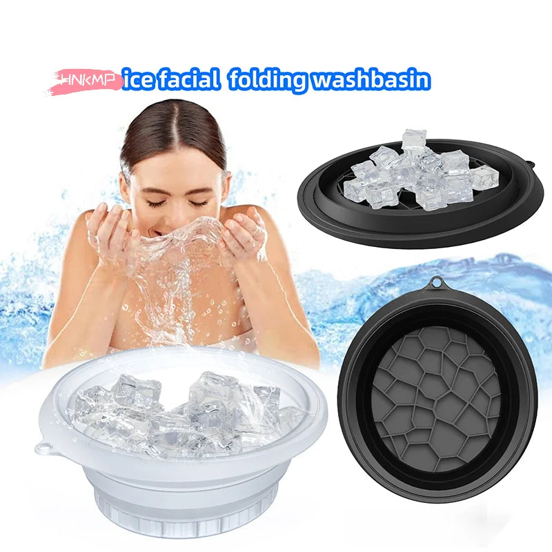 Foldable Silicone Ice Basin with Ice Tray | Facial Ice Bowl Facial Ice Basin QXL