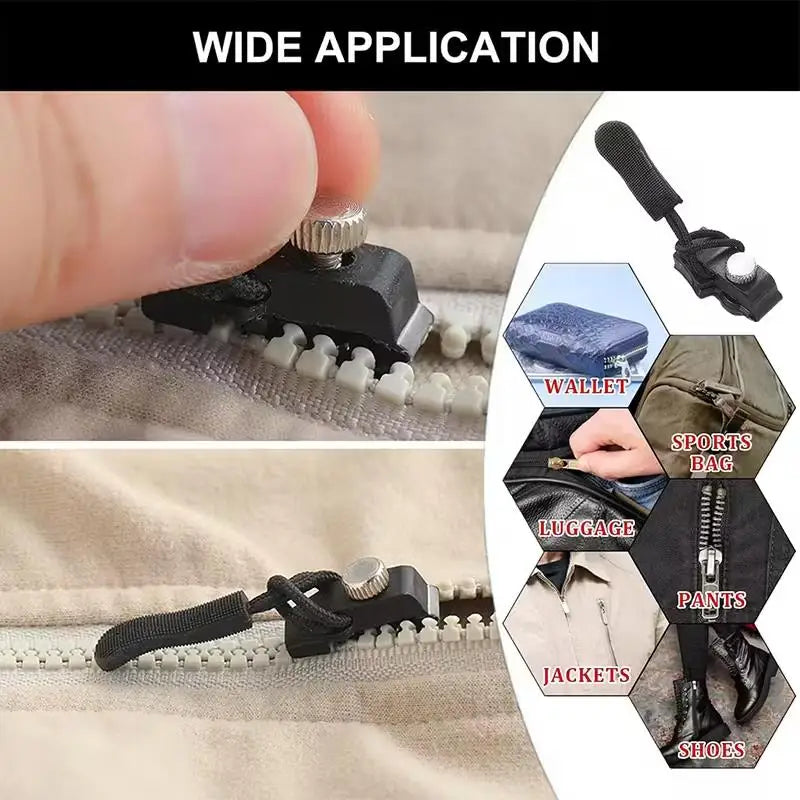 Zipper Repair Kit 3/6-Pc | Universal S/M/L Replacement Heads Zipper Repair Kit QXL