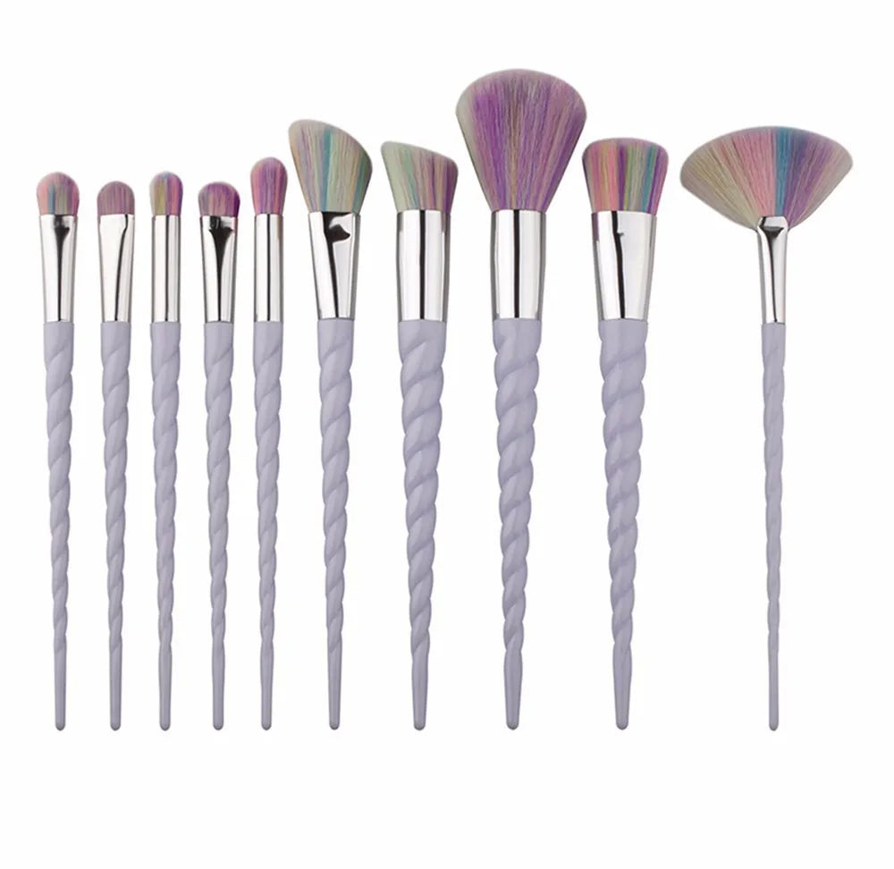 Purple Unicorn Makeup Brush Set 5–10 Pcs | Eye & Face Makeup Brush Set QXL