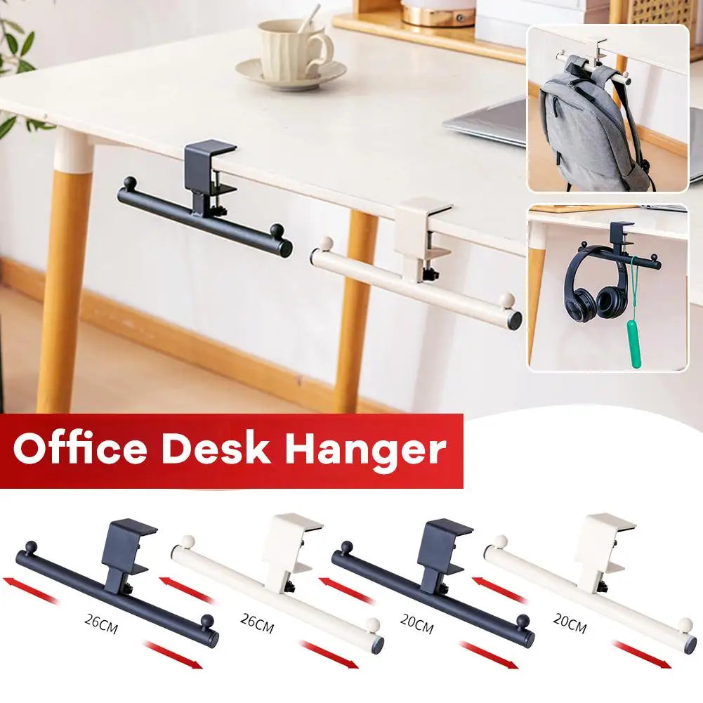 No-Drill Under-Desk Hook | Clamp Headset & Bag Hanger Under-Desk Hook QXL