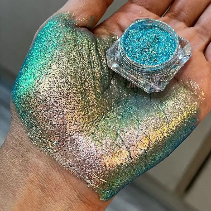 Rainbow Aurora Iridescent Nail Glitter Powder | Chameleon Pearl Nail Glitter Powder QXL