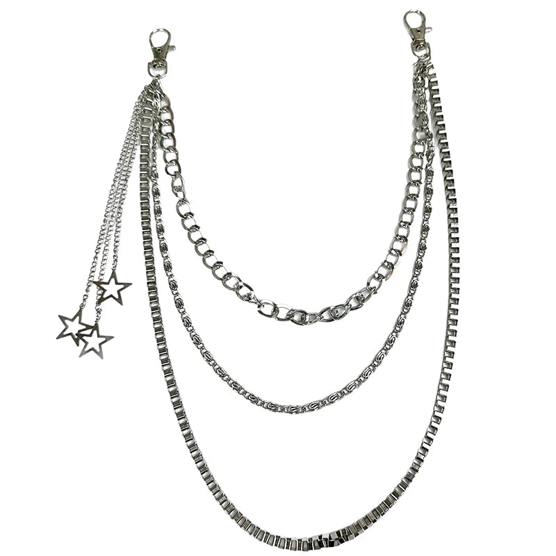 Star Tassel Metal Waist Chain | Pants Belt Chain Jewelry Waist Chain Jewelry QXL