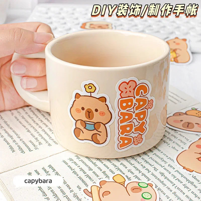 50-Piece Capybara & Panda Sticker Set | Kids DIY Craft Stickers Decorative Sticker Set QXL