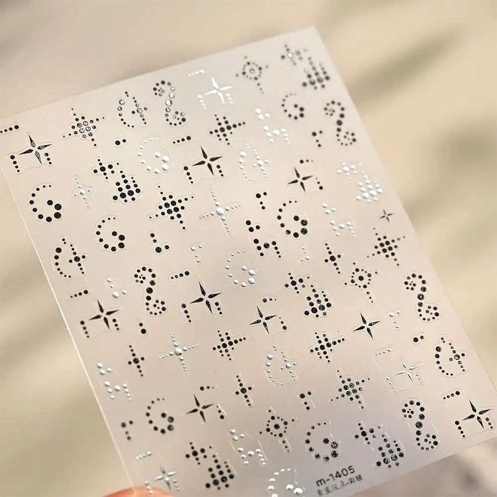 Starry Polka Dot Nail Stickers | Self-Adhesive Nail Art Decals Nail Art Stickers QXL