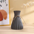 Origami Foldable Plastic Vase | Pleated Flower Holder Decor Decorative Flower Vase QXL Gray