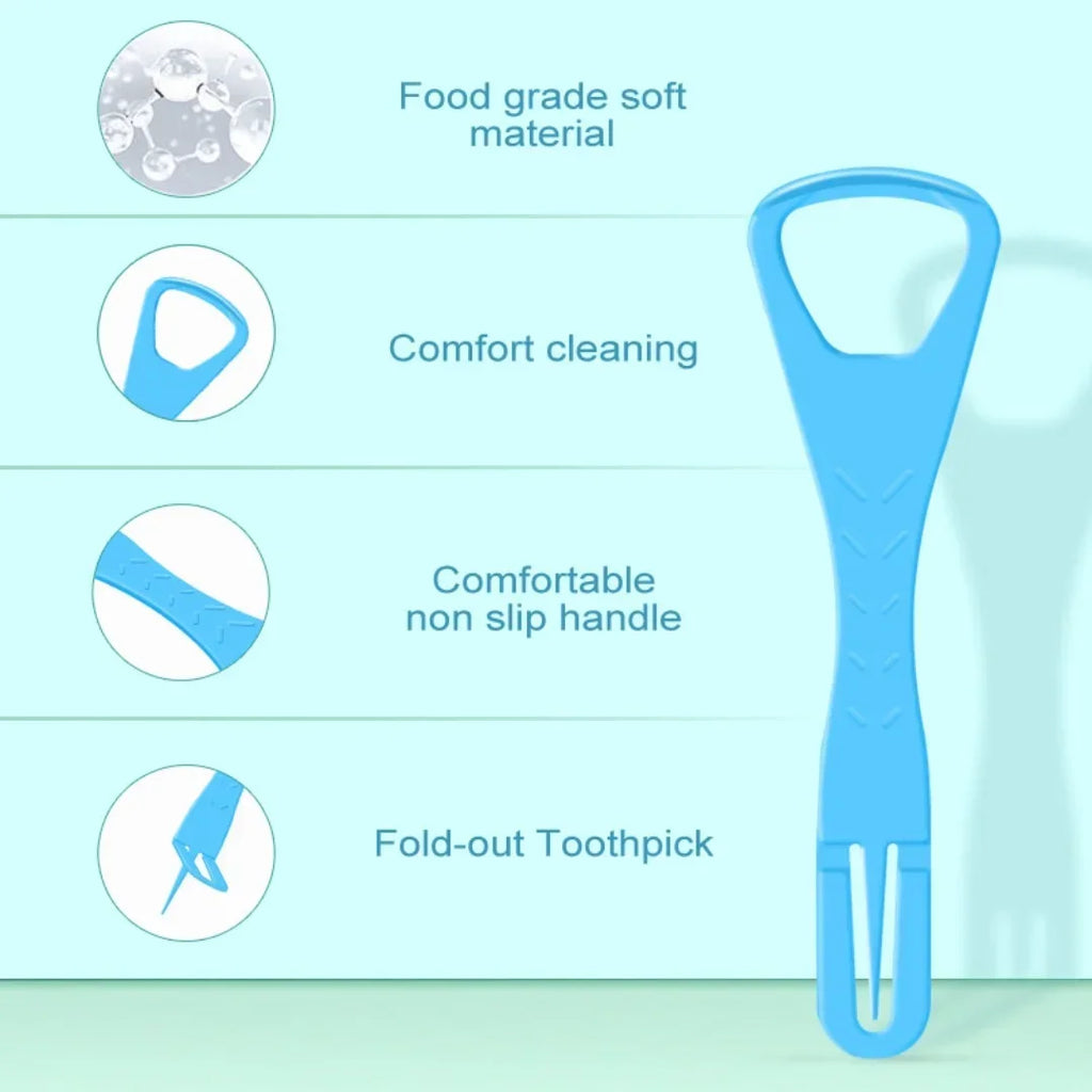 20-Pack Foldable Tongue Scraper & Dental Pick | 2-in-1 Oral Care Tongue Scraper Set QXL