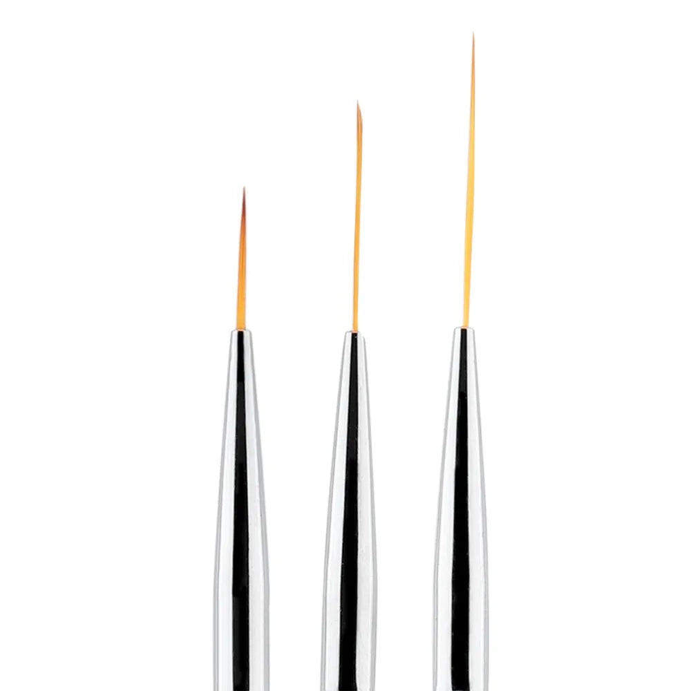 3-Pc Nail Art Liner Brush Set | Fine Detail Drawing Pens Nail Art Liner Brush QXL