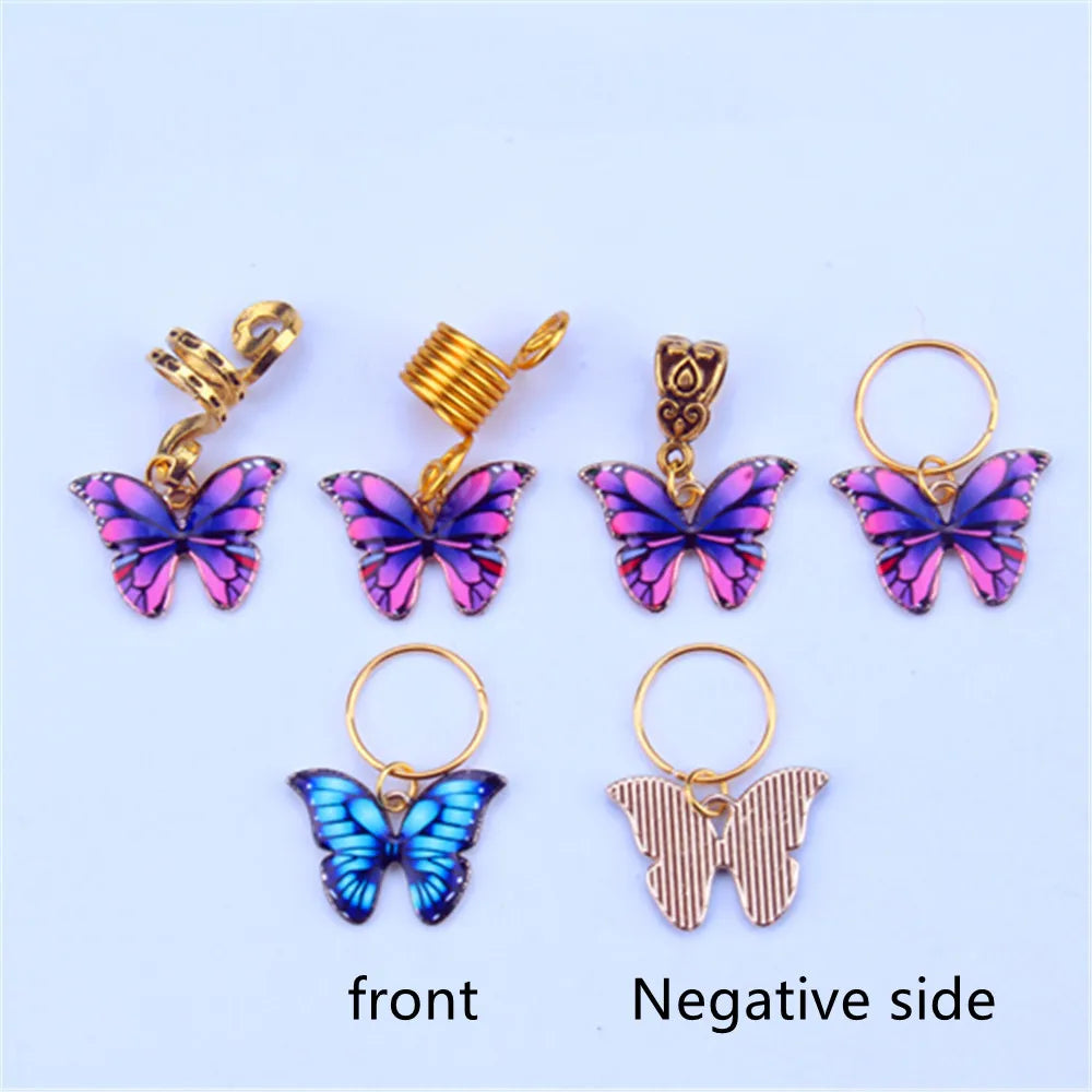 5-Pack Butterfly Dreadlock Hair Rings | Braid & Twist Pendants Dreadlock Hair Rings QXL
