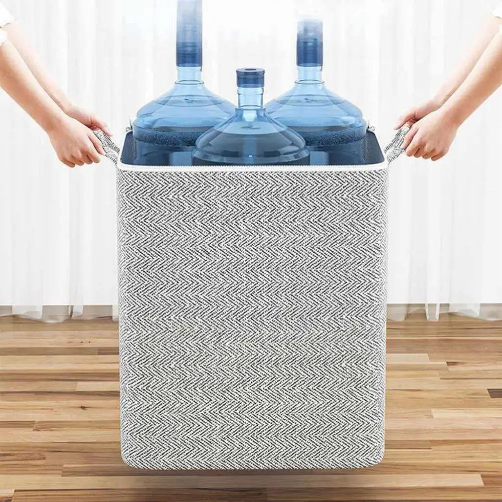 Foldable Clothes Storage Box with Lid | Large Laundry Organizer Clothes Storage Box QXL