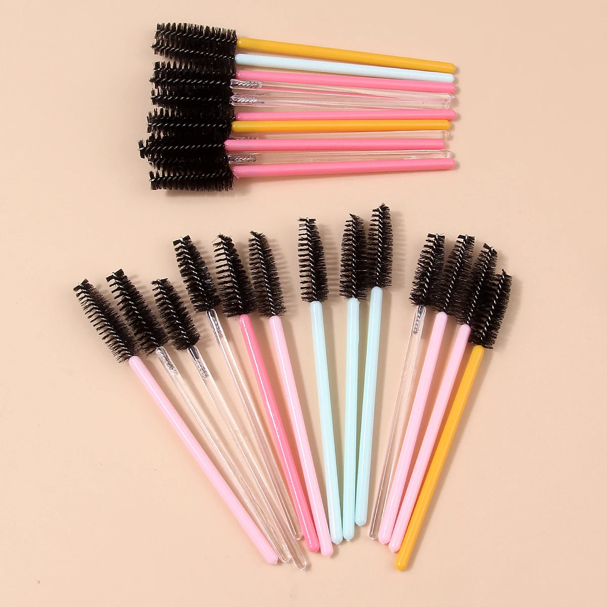 25-Pack Disposable Spoolie Eyelash & Eyebrow Brushes – Bendable Disposable Spoolie Brush QXL