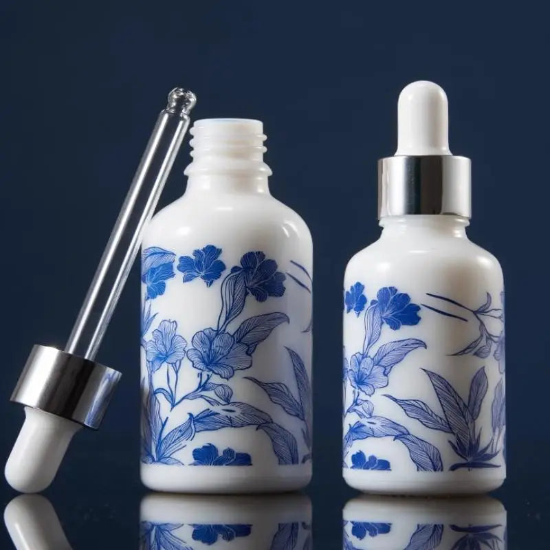 Ceramic Blue & White Porcelain Essential Oil Dropper Bottles Essential Oil Dropper Bottle QXL