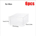 6-Pack Stackable Transparent Shoe Boxes | Foldable Organizer Shoe Storage Box QXL 6pcs for Men-3