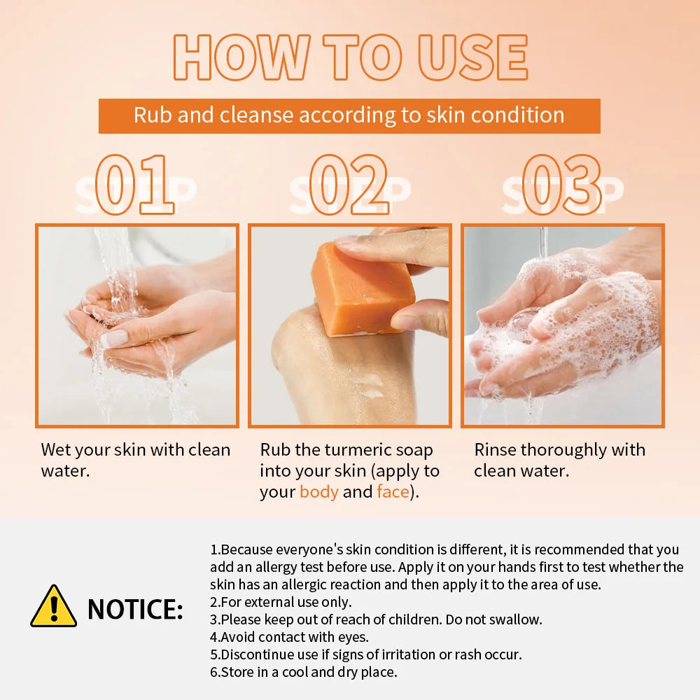 Turmeric Kojic Acid Soap Bar | Natural Exfoliating Skin Cleanser Natural Soap Bar QXL