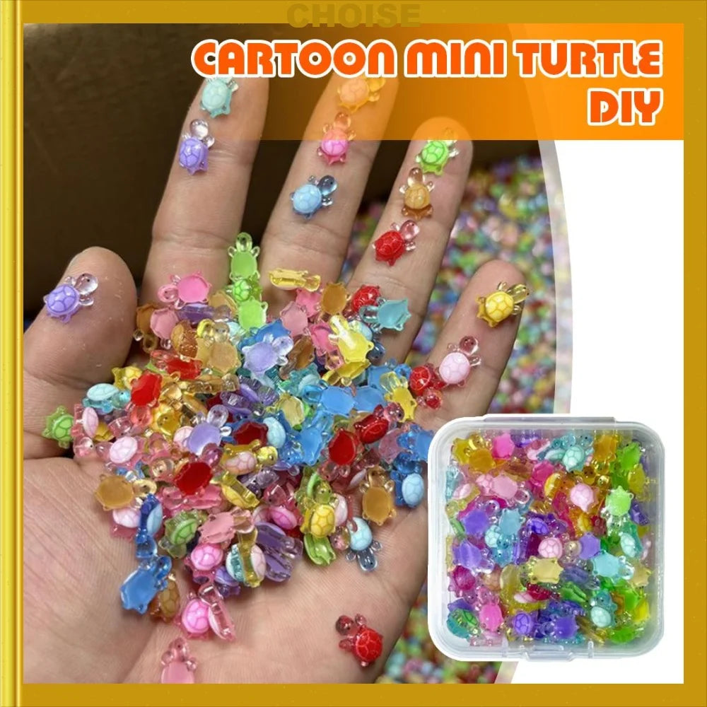 100-Pack Glow-in-the-Dark Mini Resin Turtle Figurines DIY Miniature Figurines QXL