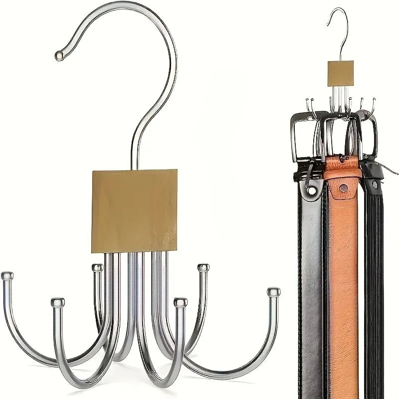 Rotating Wardrobe Rack | 6-Hook Belt, Tie & Scarf Organizer Wardrobe Hook Rack QXL