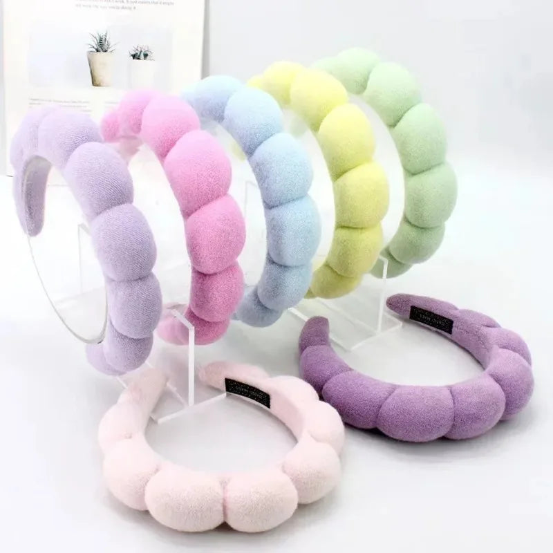 Puffy Spa Headband & Microfiber Wristband | Face Wash Set Spa Headband Set QXL