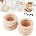 Unfinished Wooden Rings Set for DIY Jewelry & Crafts Wood Craft Rings QXL 50pcs