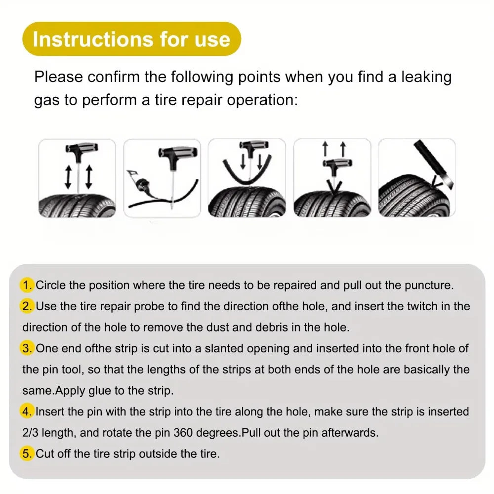 Tyre Puncture Repair Kit 23/42-Pc | Car Bike Truck Universal Tire Repair Kit QXL