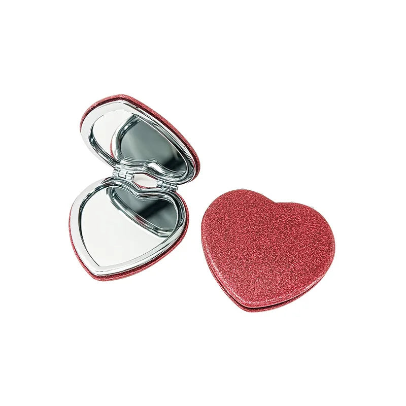 Heart-Shape Double-Sided Portable Makeup Mirror | Compact Gift Compact Makeup Mirror QXL