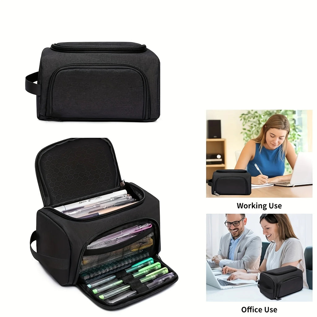 Large Capacity Pencil Case Multi-Compartment Organizer & Handle Pencil Case Organizer QXL