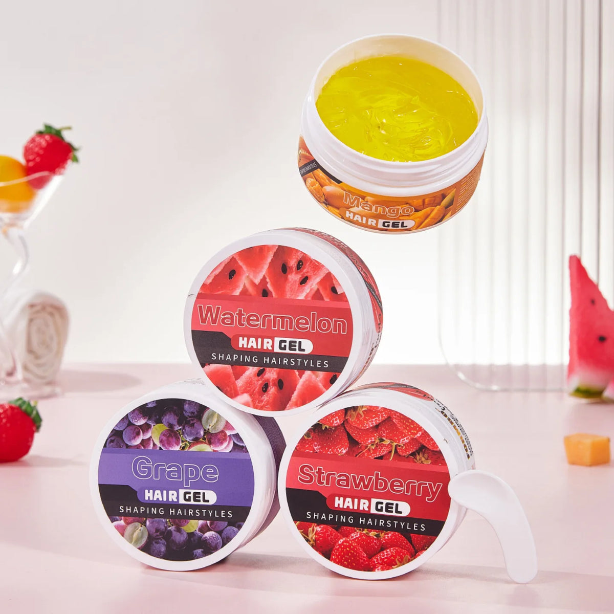 Fruit Gel Styling Cream | Anti-Frizz Curl Definer & Oil Control Hair Styling Gel QXL