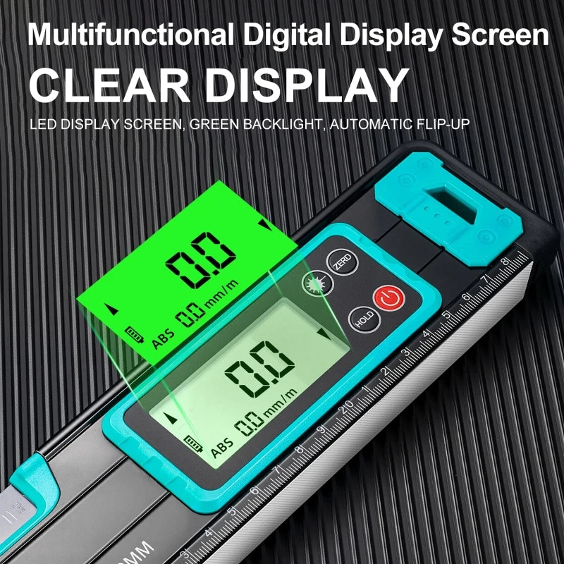 Digital Magnetic Level Ruler 200–500mm | LCD ±0.05° Precision Digital Level Ruler QXL