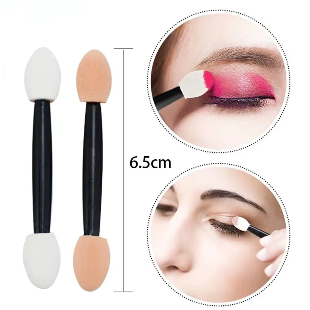 100-Pack Disposable Double-Headed Eyeshadow Sponge Applicators Eyeshadow Applicators QXL