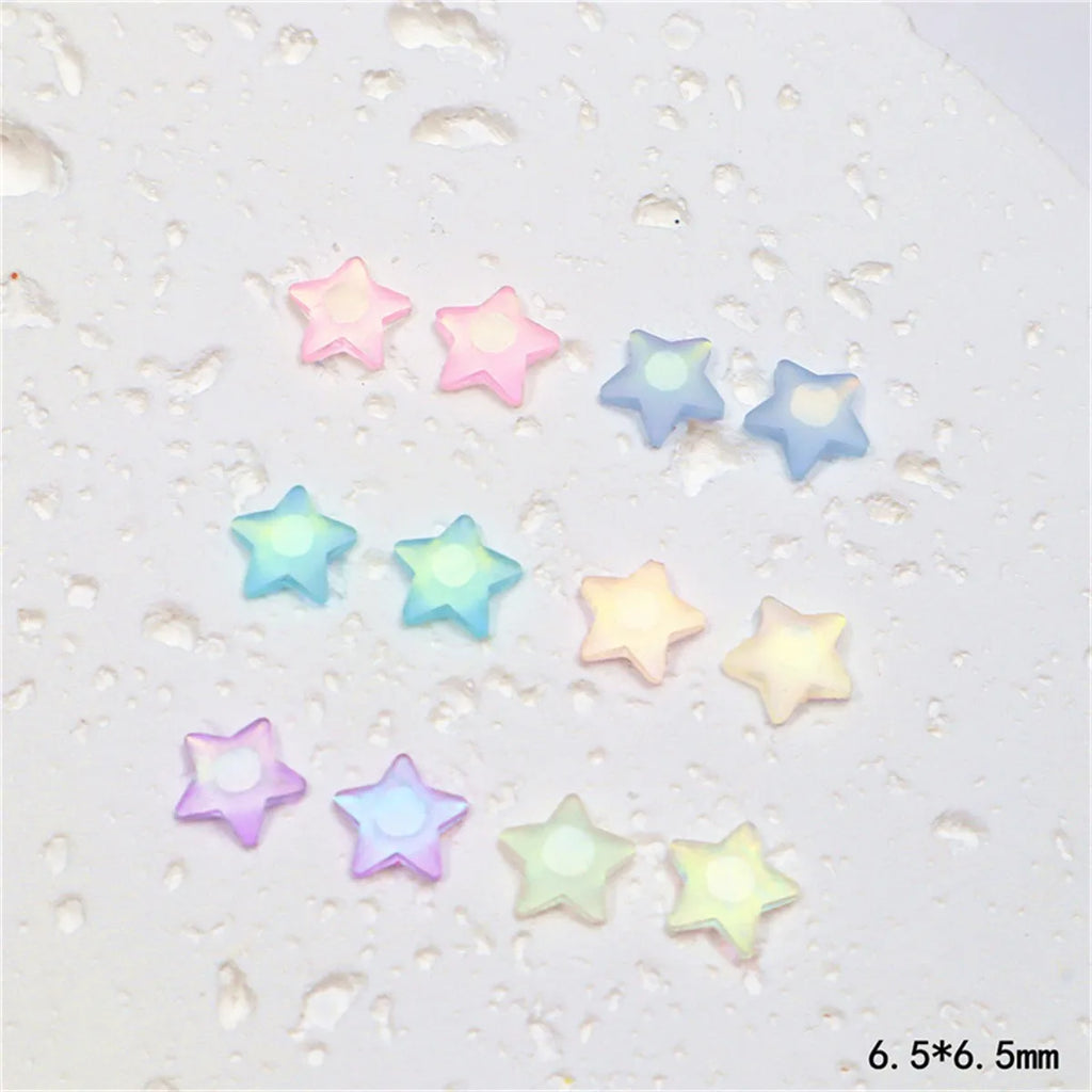 20-Pack Glow-in-the-Dark Star Moon Nail Charms | Resin DIY Nail Art Charms QXL