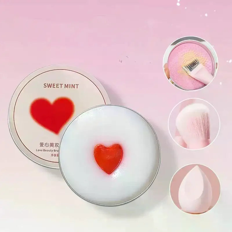 Makeup Brush Cleaning Soap with Silicone Pad | Portable Brush Cleaning Soap QXL
