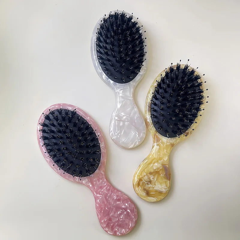 Mini Boar Bristle Cushion Comb | Portable Airbag Massage Brush Cushion Hair Comb QXL