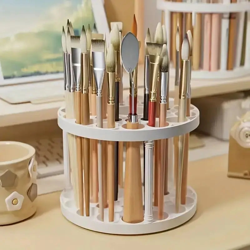 White Makeup Brush Organizer & Drying Rack – Detachable Makeup Brush Organizer QXL