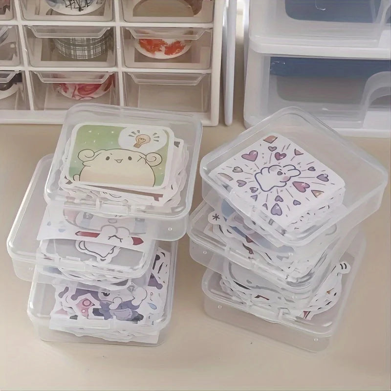 8-Pack Clear Stackable Storage Boxes | Plastic Organizer Plastic Storage Boxes QXL