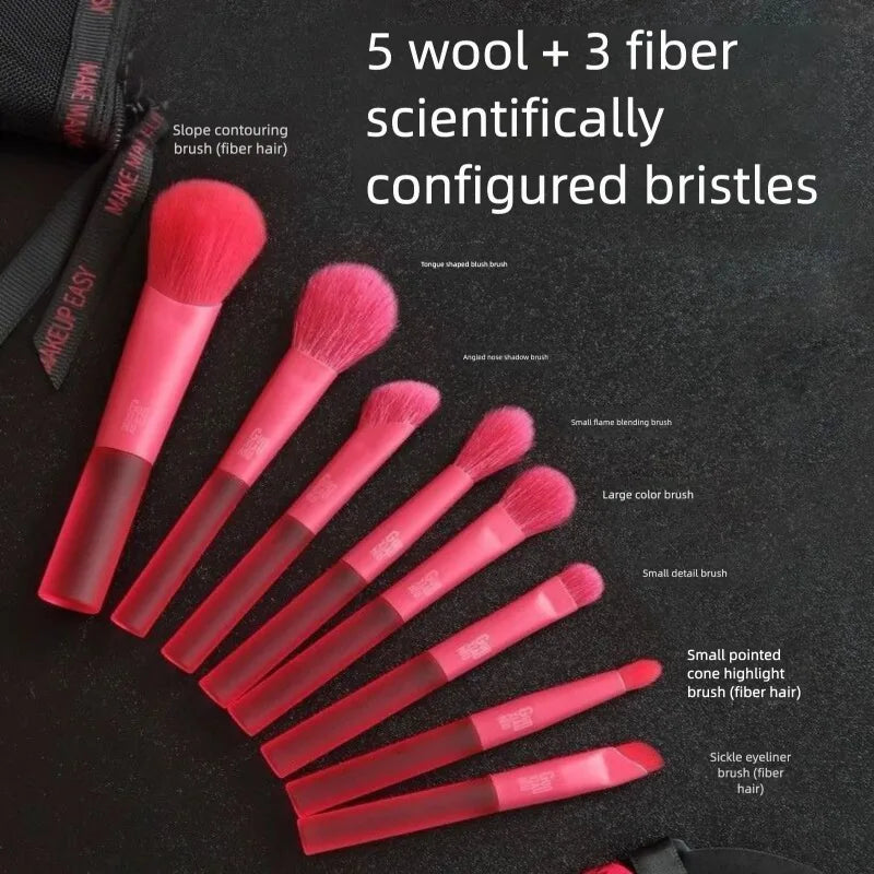 8-Piece Makeup Brush Set | Eyeshadow, Blush & Contour Makeup Brush Set QXL