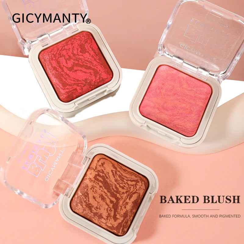 GICYMANTY Baked Blush Powder | High-Pigment, Oil Control Baked Blush Powder QXL