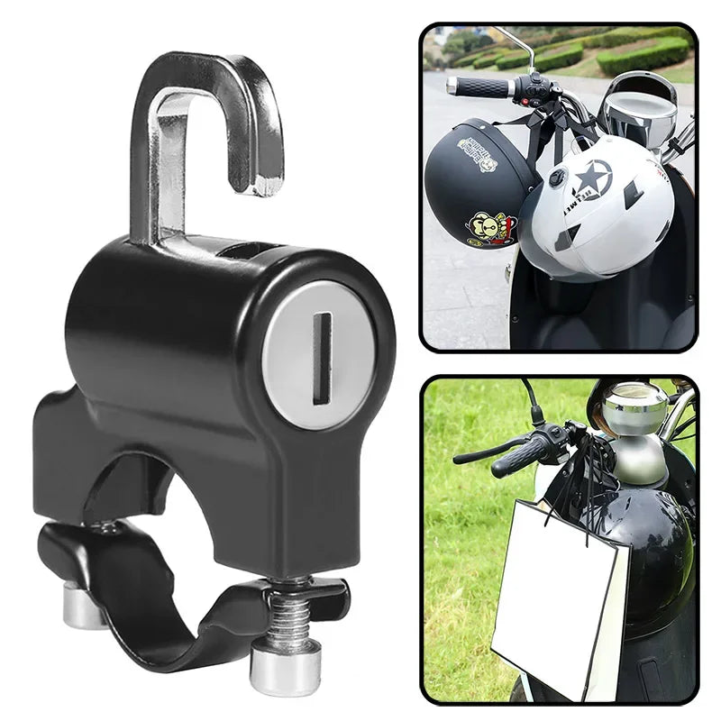 Motorcycle Helmet Handlebar Lock Anti-Theft + 2 Keys Helmet Security Lock QXL