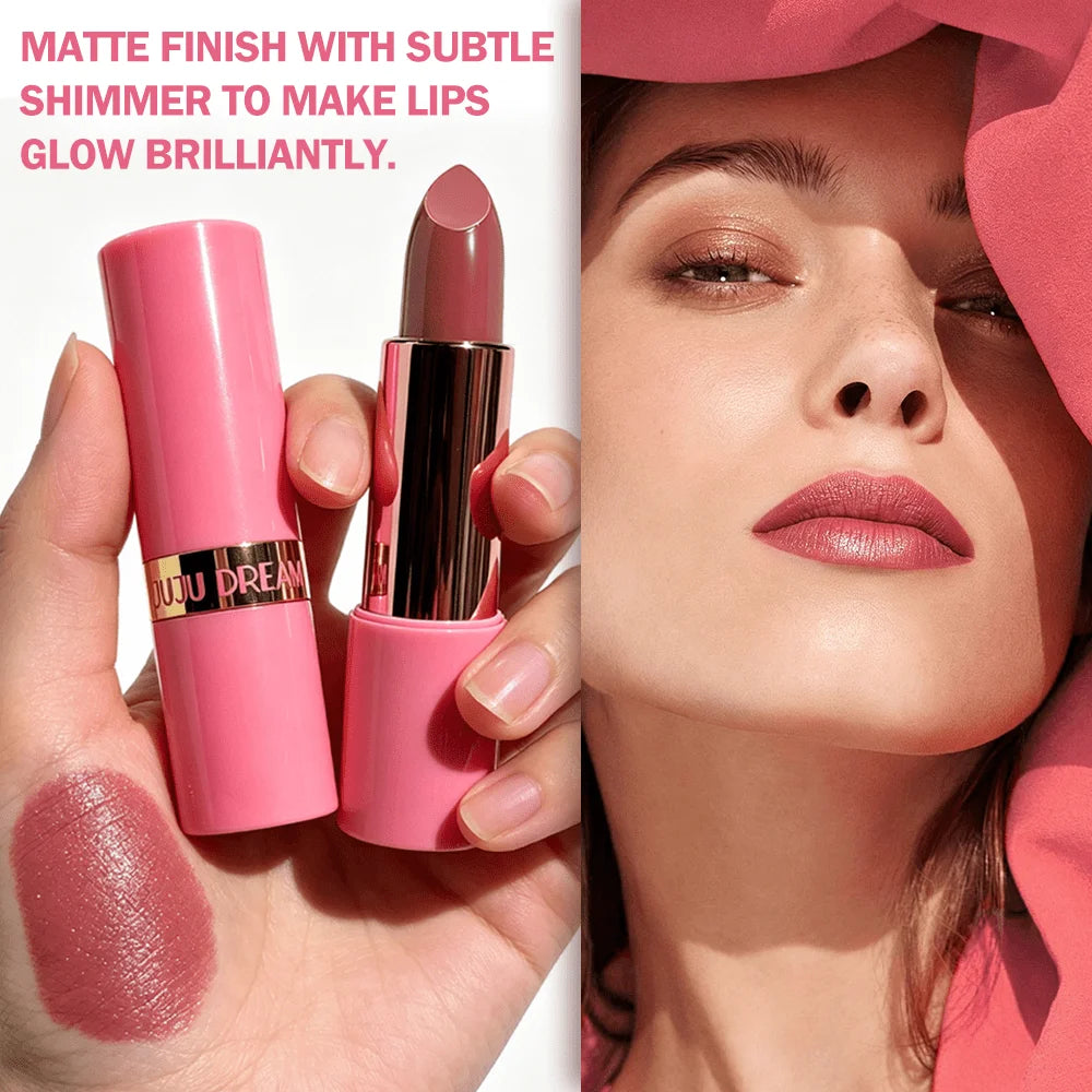 JUJU Dream Shimmer Glitter Lipstick | Metallic Matte Long-Lasting Metallic Shimmer Lipstick QXL