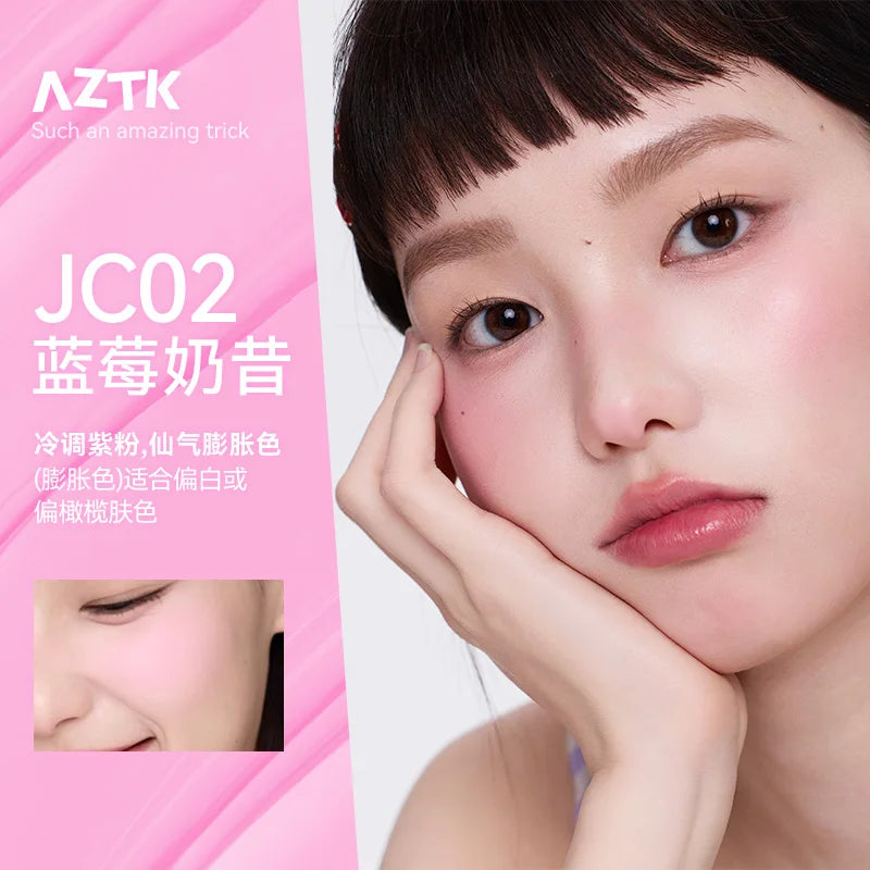 AZTK JC04 Water-to-Powder Liquid Blush | Matte Cheek Tint Liquid Blush QXL JC02
