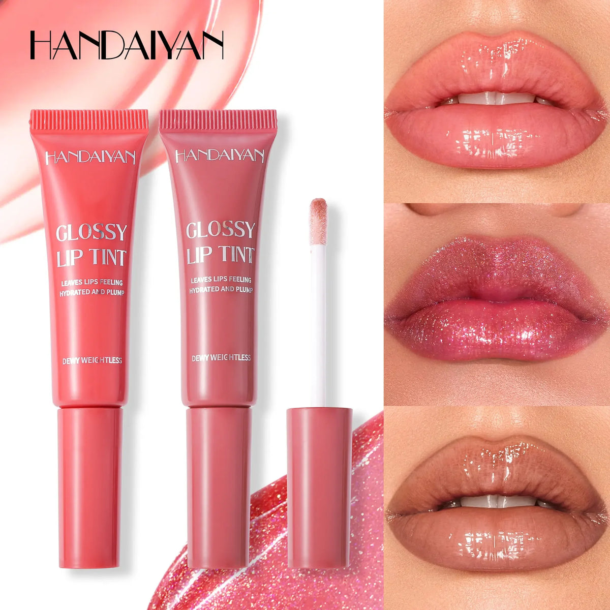 Handaiyan Hydrating Lip Glaze | Pearlescent Gloss & Lip Oil Lip Glaze Gloss QXL