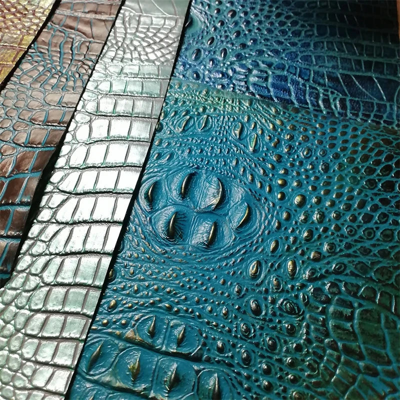 1.2mm Crocodile-Embossed Top-Grain Cowhide Leather Fabric DIY Leather Craft Fabric QXL