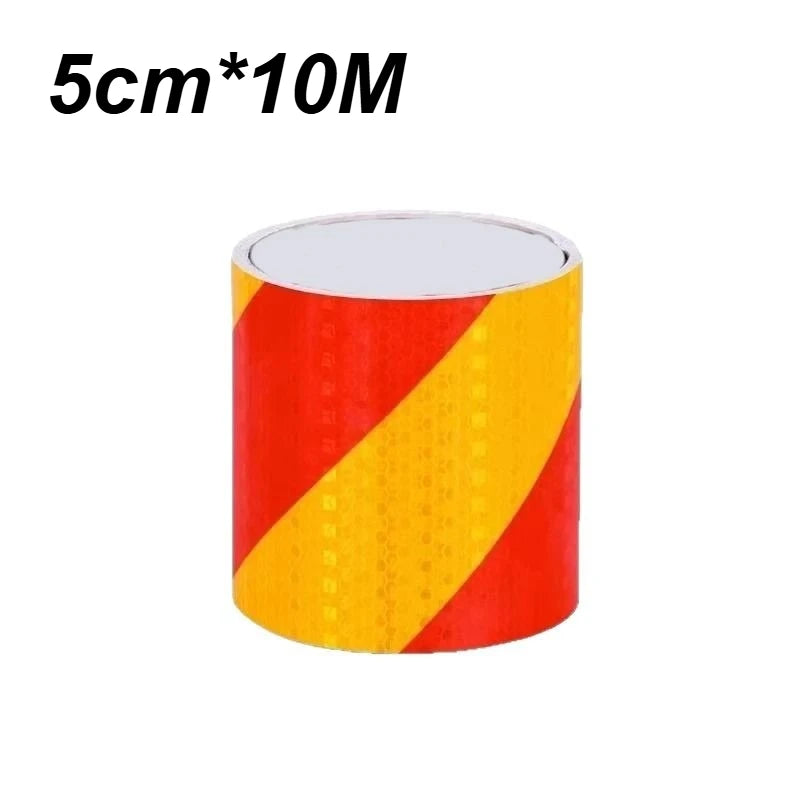 Reflective Safety Warning Tape | Self-Adhesive PVC Car Tape Reflective Safety Tape QXL 5cmX10m-white-yellow