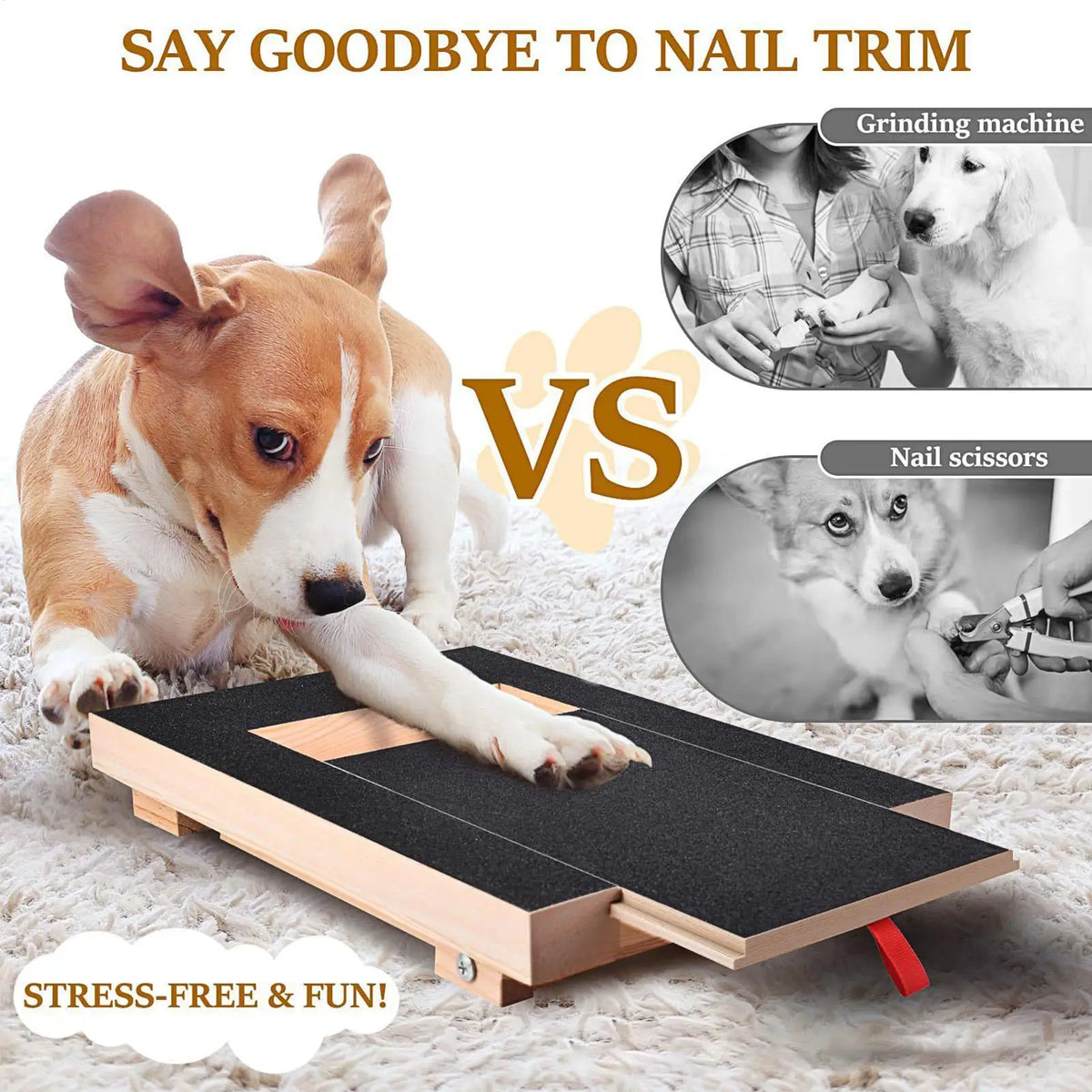 Wooden Dog Nail Scratch Board with Stand & Treat Box Dog Nail Scratch Board QXL
