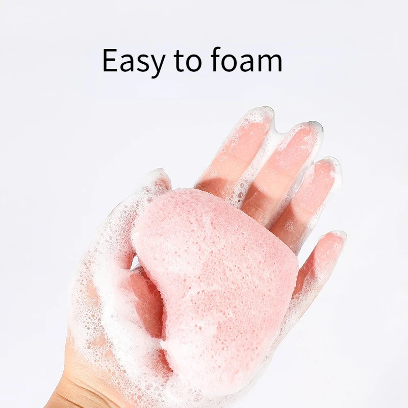 Purple Konjac Face Cleansing Sponge | Heart & Round Shape Konjac Cleansing Sponge QXL