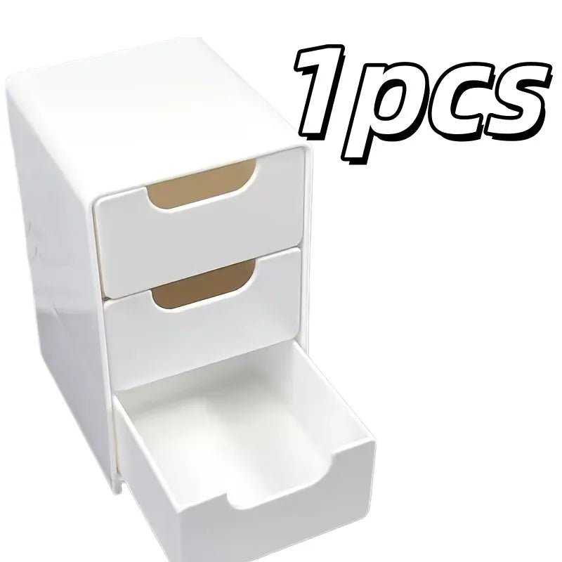 3-Compartment Stackable Drawer Storage Box | Desk Organizer Drawer Storage Box QXL 1pcs