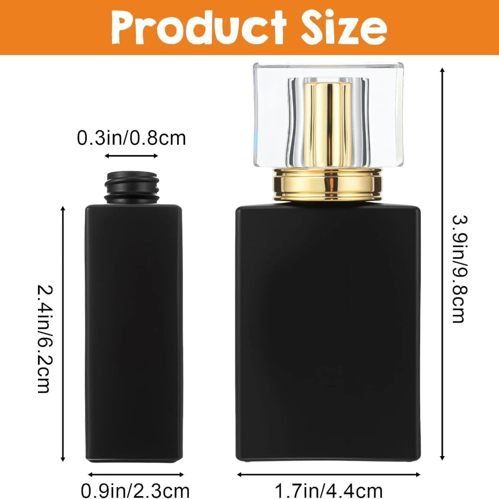 8-Pack 30ml Black Glass Fine Mist Refillable Perfume Spray Bottles Perfume Spray Bottle QXL