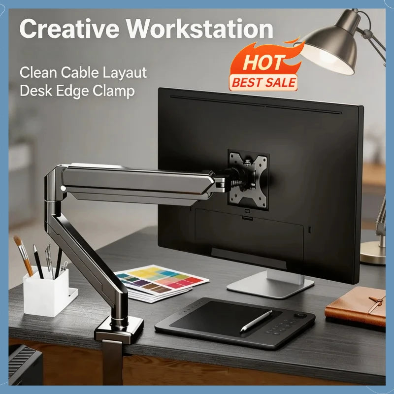 Adjustable Single Monitor Desk Mount | 14–32" VESA Arm Stand Monitor Desk Mount QXL