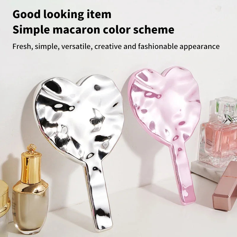 Heart-Shaped Handheld Makeup Mirror | Compact Vanity Mirror Handheld Makeup Mirror QXL